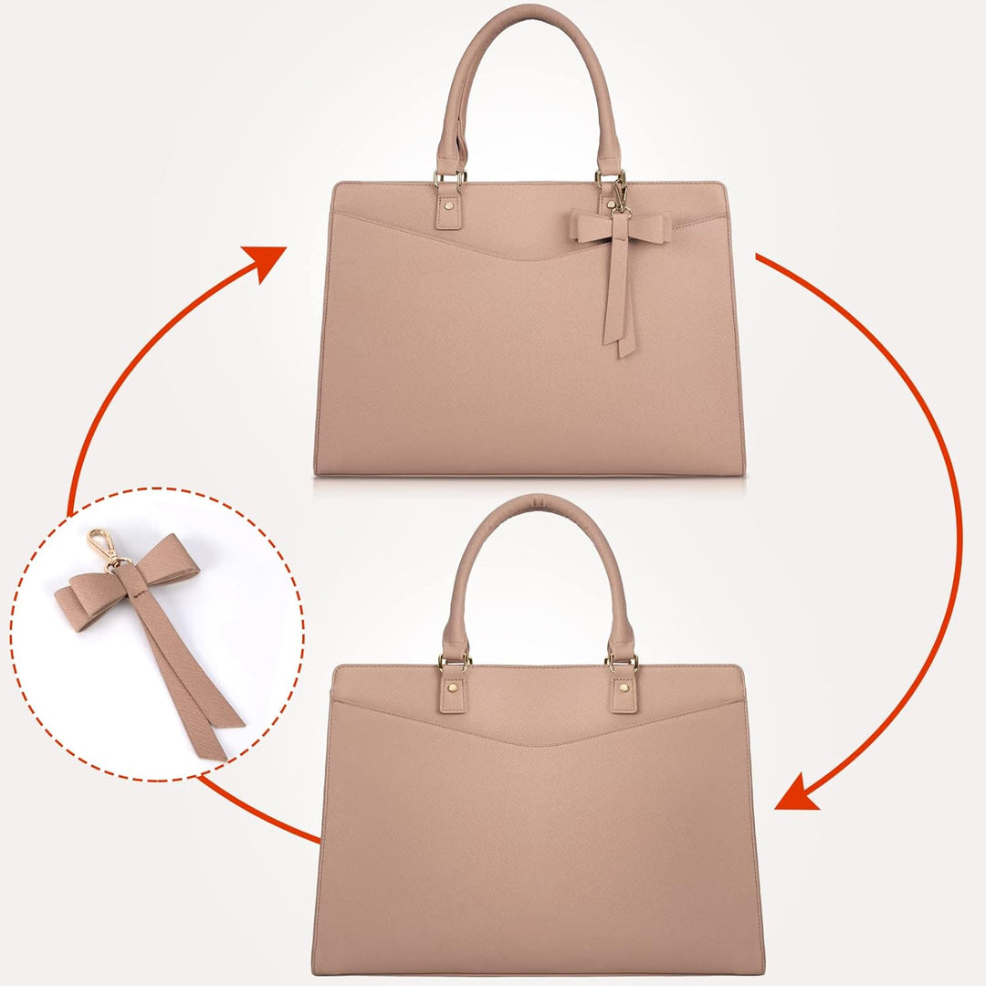 Wasserdichte Laptop-Tasche aus PU-Leder mit multifunktionalem Design für Damen