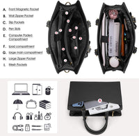 Wasserdichte Laptop-Tasche aus PU-Leder mit multifunktionalem Design für Damen