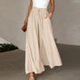 Elegante Damenhose mit Rüschenbund - Bequeme Passform-Beige-S-Luzern Mode