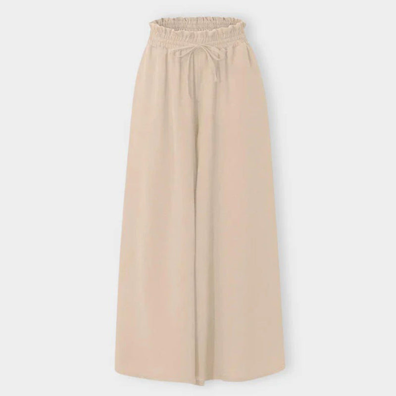 Elegante Damenhose mit Rüschenbund - Bequeme Passform-Luzern Mode