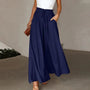 Elegante Damenhose mit Rüschenbund - Bequeme Passform-Dunkelblau-S-Luzern Mode