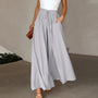 Elegante Damenhose mit Rüschenbund - Bequeme Passform-Grau-S-Luzern Mode