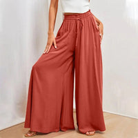Elegante Damenhose mit Rüschenbund - Bequeme Passform-Rot-S-Luzern Mode
