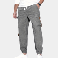 Herren Cargo Jogginghose mit Taschen und Nummerndesign-Grau-XS-Luzern Mode
