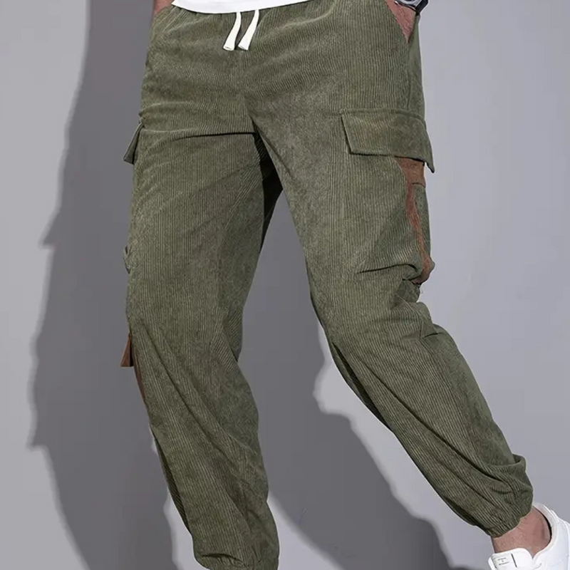 Herren Cargo Jogginghose mit Taschen und Nummerndesign-Luzern Mode