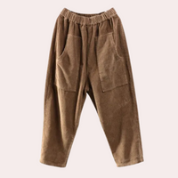 Damen Baggy Jeans mit Elastischem Bund und Taschen-Luzern Mode