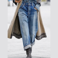 Damen Jeans mit Hohem Bund und Bequemer Passform-S-Luzern Mode