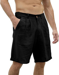 Bequeme Sommer Shorts Herren | Locker luftig | Mit Stretchbund | Freizeitlook-Schwarz-S-Luzern Mode
