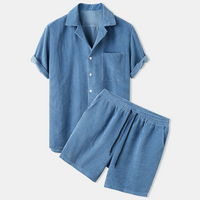 Herren Somerset | Kurze Hose | T-Shirt | Einfarbig | Lockere Passform | Kragen-Luzern Mode