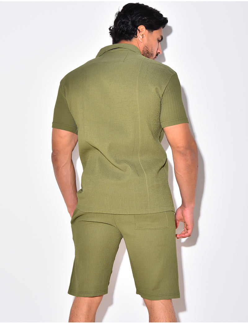 Herren Somerset | Kurze Hose | T-Shirt | Einfarbig | Lockere Passform | Kragen-Luzern Mode