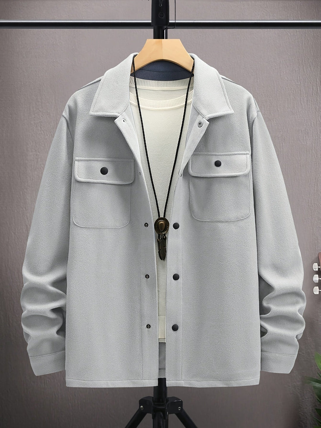Herren Hemdjacke mit Taschen - Stilvolle Übergangsjacke-XS-Luzern Mode