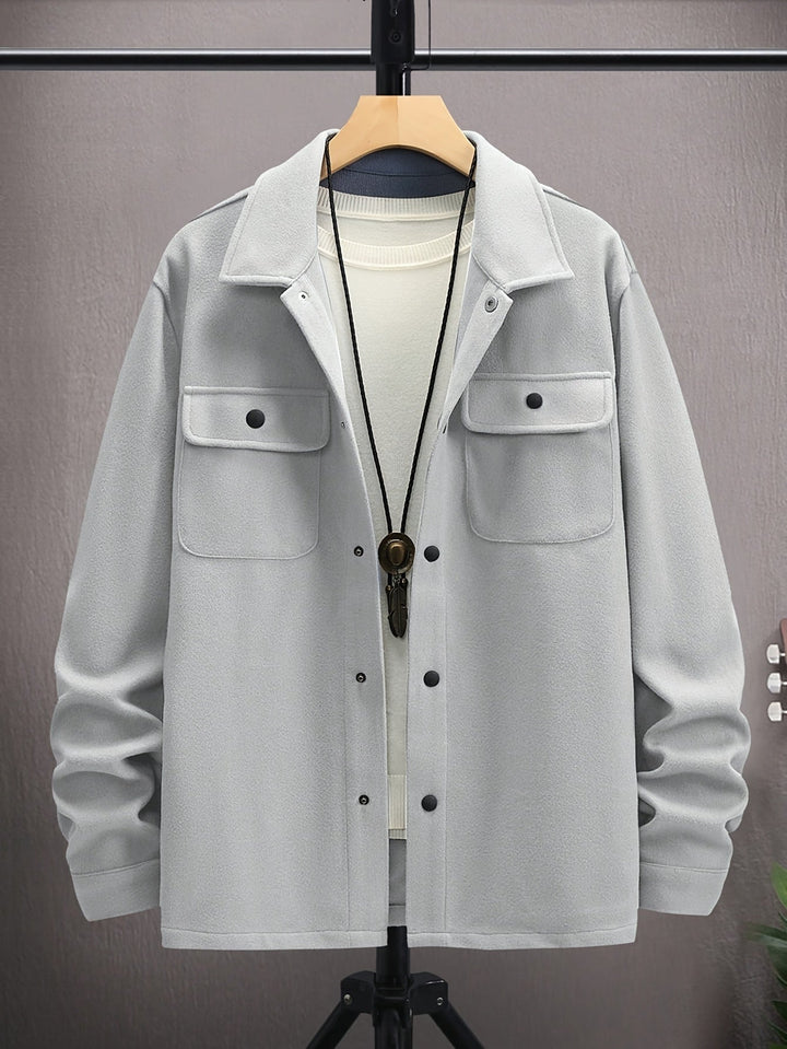 Herren Hemdjacke mit Taschen - Stilvolle Übergangsjacke-XS-Luzern Mode