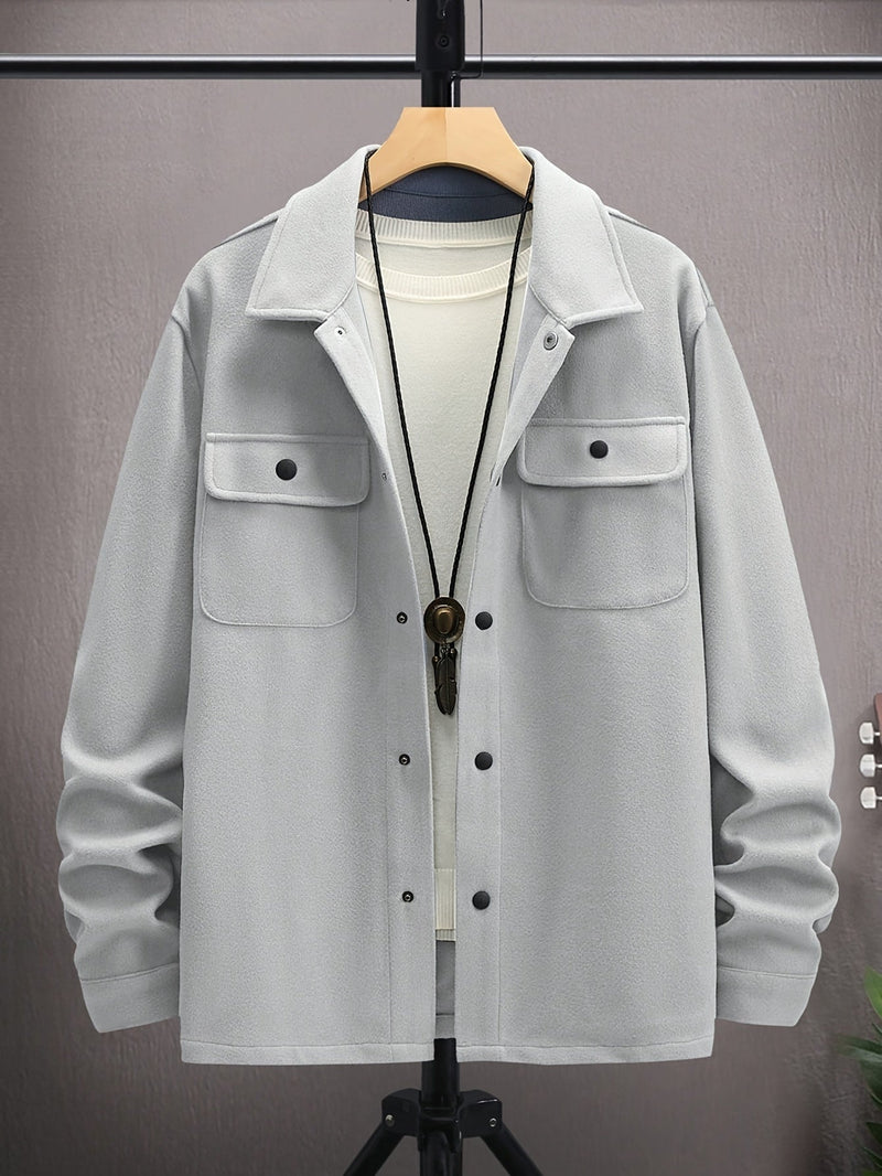 Herren Hemdjacke mit Taschen - Stilvolle Übergangsjacke-XS-Luzern Mode