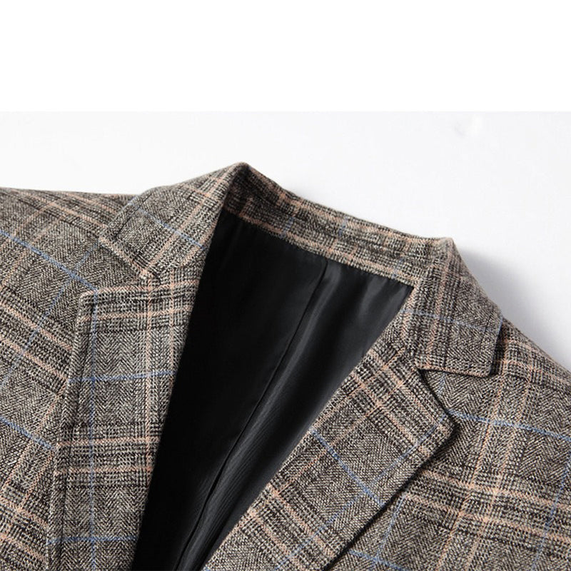 Herren Karo Blazer Slim Fit - Eleganter Anzugjacke-Luzern Mode