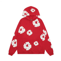 Herren Hoodie mit Blumenmuster - Bequemer Kapuzenpullover-Root-S-Luzern Mode