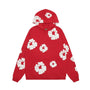 Herren Hoodie mit Blumenmuster - Bequemer Kapuzenpullover-Root-S-Luzern Mode