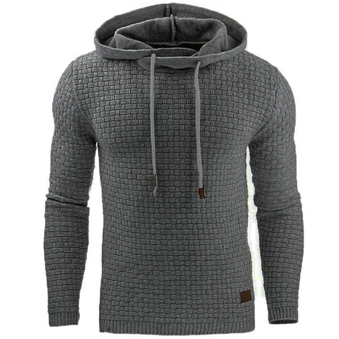 Herren Strickpullover mit Kapuze - Bequemer Hoodie Style-Grau-XS-Luzern Mode