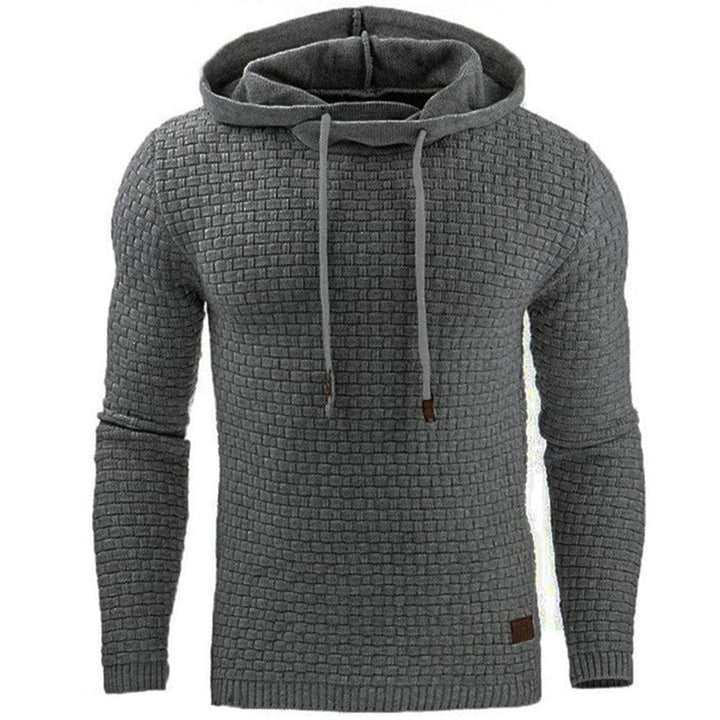 Herren Strickpullover mit Kapuze - Bequemer Hoodie Style-Grau-XS-Luzern Mode