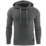 Herren Strickpullover mit Kapuze - Bequemer Hoodie Style-Grau-XS-Luzern Mode