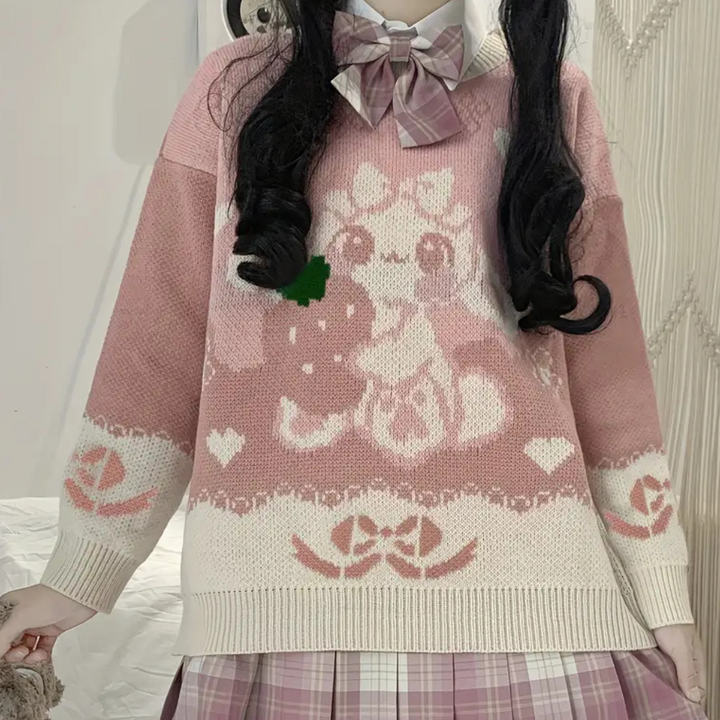 Mädchen Strickpullover mit Schleifenmuster für Herbst/Winter-Luzern Mode