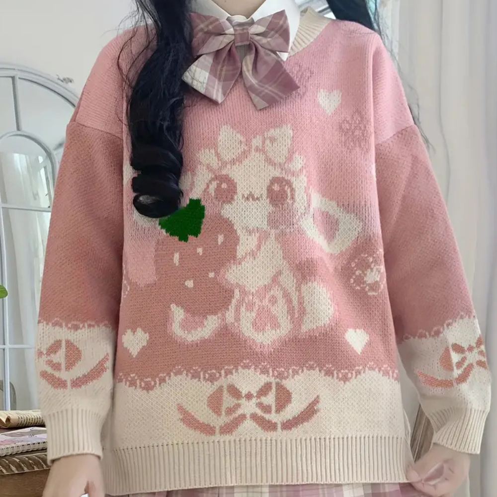 Mädchen Strickpullover mit Schleifenmuster für Herbst/Winter-Luzern Mode