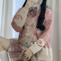 Mädchen Strickpullover mit Schleifenmuster für Herbst/Winter-XS-Luzern Mode