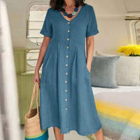 Lässiges Baumwoll-Leinen Sommerkleid – Noor