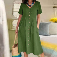 Lässiges Baumwoll-Leinen Sommerkleid – Noor