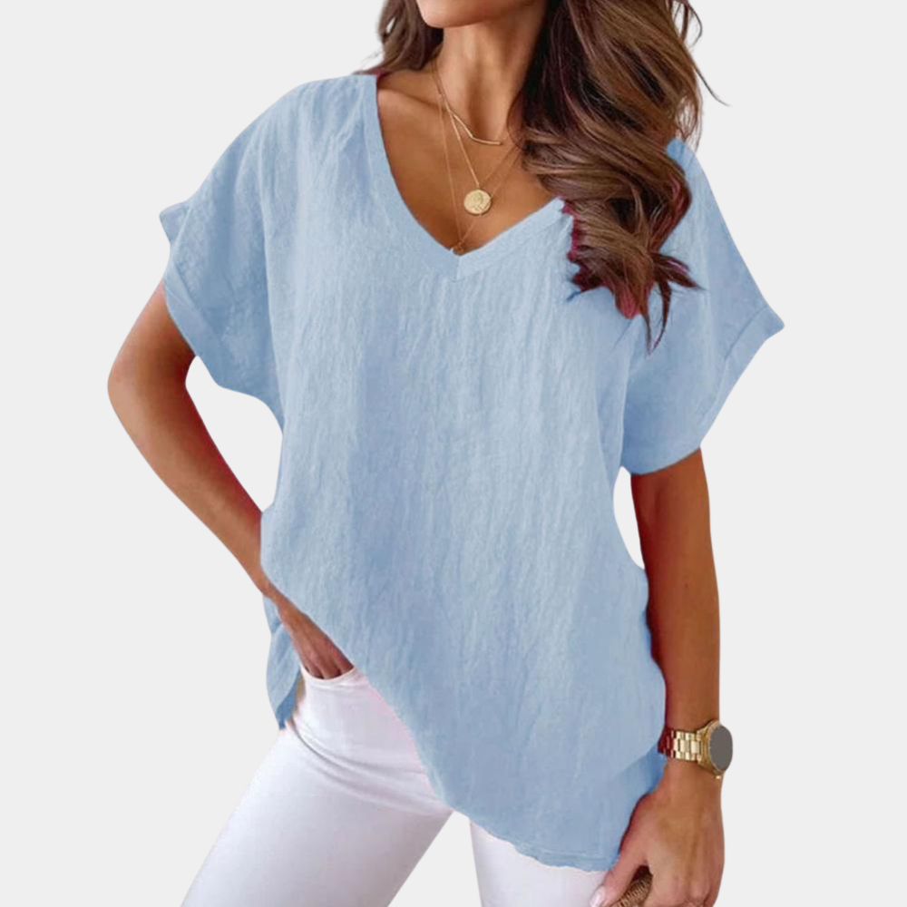 Lässiges Damen T-Shirt mit V-Ausschnitt – Yuna