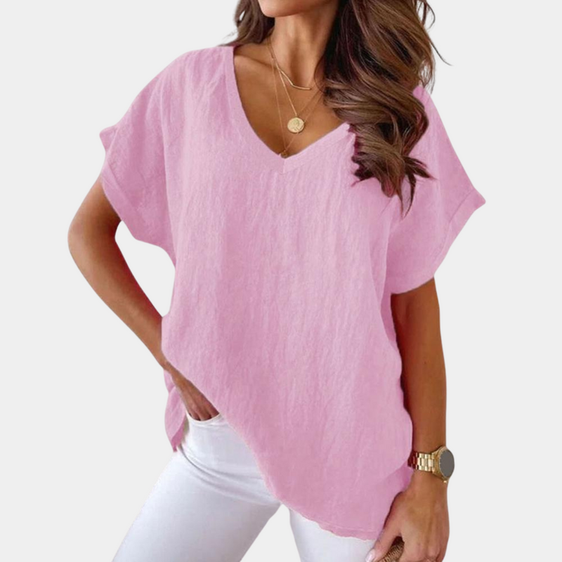 Lässiges Damen T-Shirt mit V-Ausschnitt – Yuna