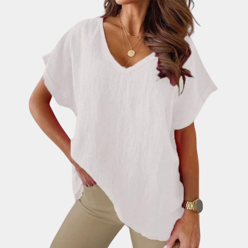 Lässiges Damen T-Shirt mit V-Ausschnitt – Yuna