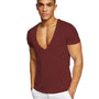 Baumwollmischung | figurbetonter Schnitt | tiefer V-Ausschnitt | Slim Fit | S–2XL-Rot-S-Luzern Mode