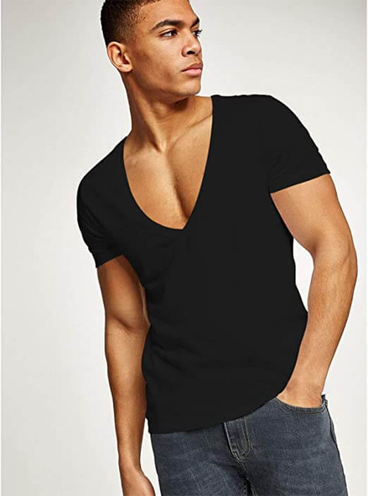 Baumwollmischung | figurbetonter Schnitt | tiefer V-Ausschnitt | Slim Fit | S–2XL-Luzern Mode