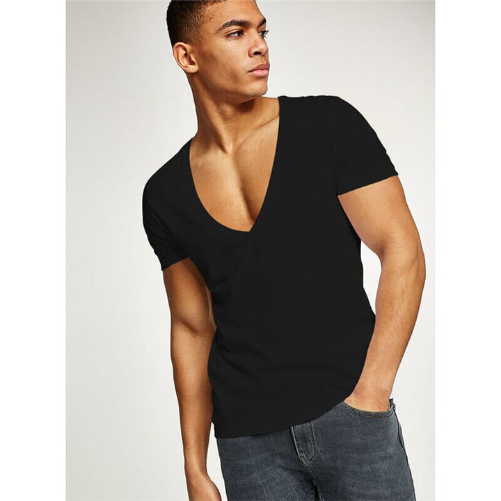 Baumwollmischung | figurbetonter Schnitt | tiefer V-Ausschnitt | Slim Fit | S–2XL-Luzern Mode