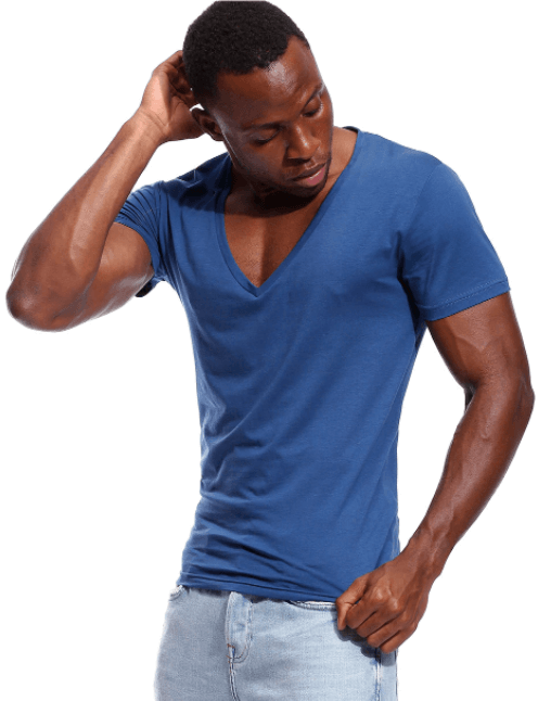 Baumwollmischung | figurbetonter Schnitt | tiefer V-Ausschnitt | Slim Fit | S–2XL-Luzern Mode