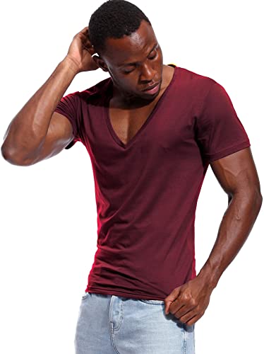 Baumwollmischung | figurbetonter Schnitt | tiefer V-Ausschnitt | Slim Fit | S–2XL-Luzern Mode