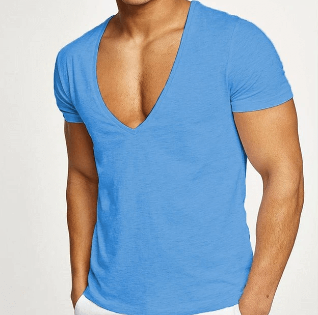 Baumwollmischung | figurbetonter Schnitt | tiefer V-Ausschnitt | Slim Fit | S–2XL-Luzern Mode