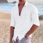 Luftiges Leinenhemd Herren | atmungsaktiv Sommer | Freizeit Look modern-Weiß-S-Luzern Mode