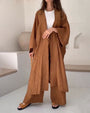 Zweiteiler Damen Weste Hose | bequemes Freizeitset | weich und luftig-Braun-S-Luzern Mode