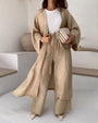 Zweiteiler Damen Weste Hose | bequemes Freizeitset | weich und luftig-Khaki-S-Luzern Mode