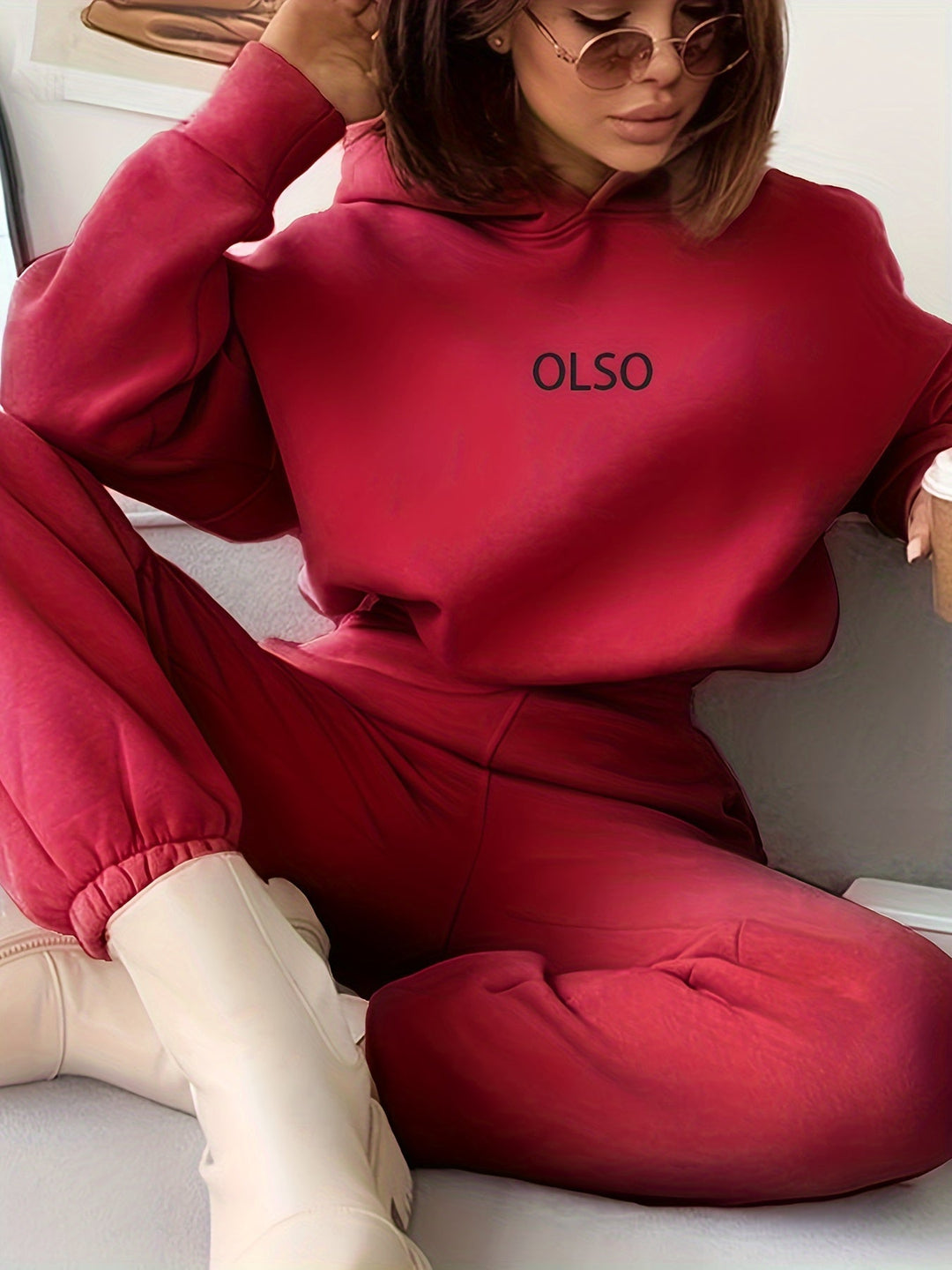 OLSO Damen Hoodie mit Kapuze - Bequemer Freizeitpullover-Rosa-S-Luzern Mode