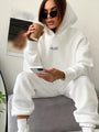 OLSO Damen Hoodie mit Kapuze - Bequemer Freizeitpullover-Weiß-S-Luzern Mode