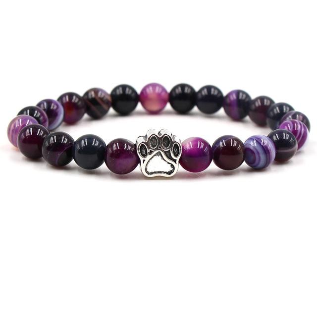 Armband Naturstein | Erdende Kraft | Lavastein | Zeitlos | Komfortabel-Lila-Luzern Mode