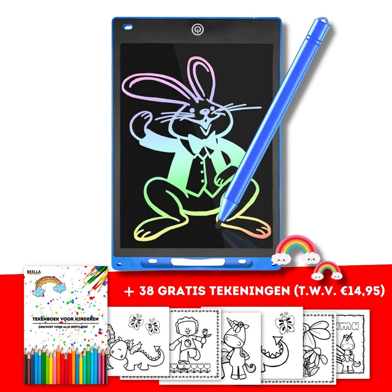 Kinder Zeichentablet | LCD Wiederverwendbar Langlebig Löschbar Sperrfunktion Vielseitig-Blau-Luzern Mode