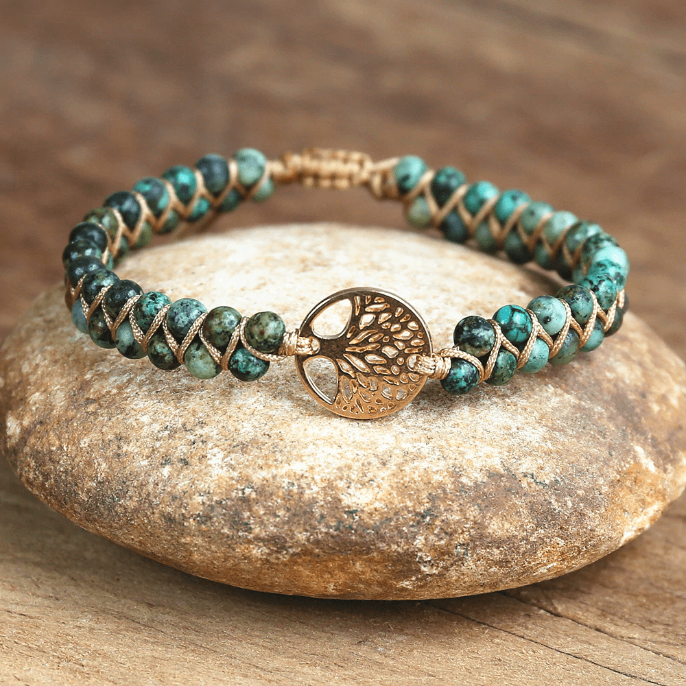 Edelstein-Armband | Jaspis Lebensbaum Stilvoll Handgemacht Langlebig-Luzern Mode