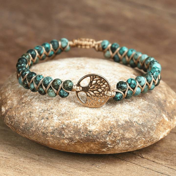 Edelstein-Armband | Jaspis Lebensbaum Stilvoll Handgemacht Langlebig-Luzern Mode