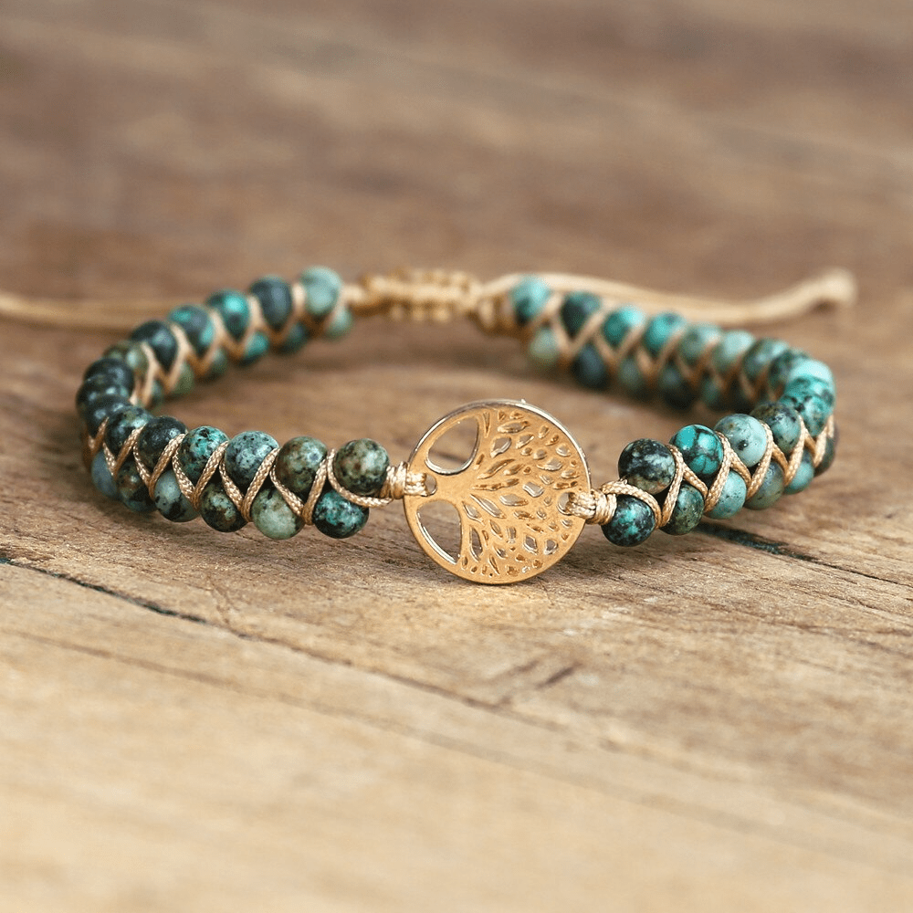 Edelstein-Armband | Jaspis Lebensbaum Stilvoll Handgemacht Langlebig-Luzern Mode