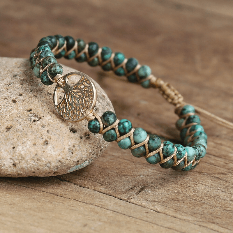 Edelstein-Armband | Jaspis Lebensbaum Stilvoll Handgemacht Langlebig-Luzern Mode