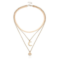 Silberne Kette | Halbmond Lebensbaum Mehrschichtig Stilvoll Trendy Langlebig-Luzern Mode