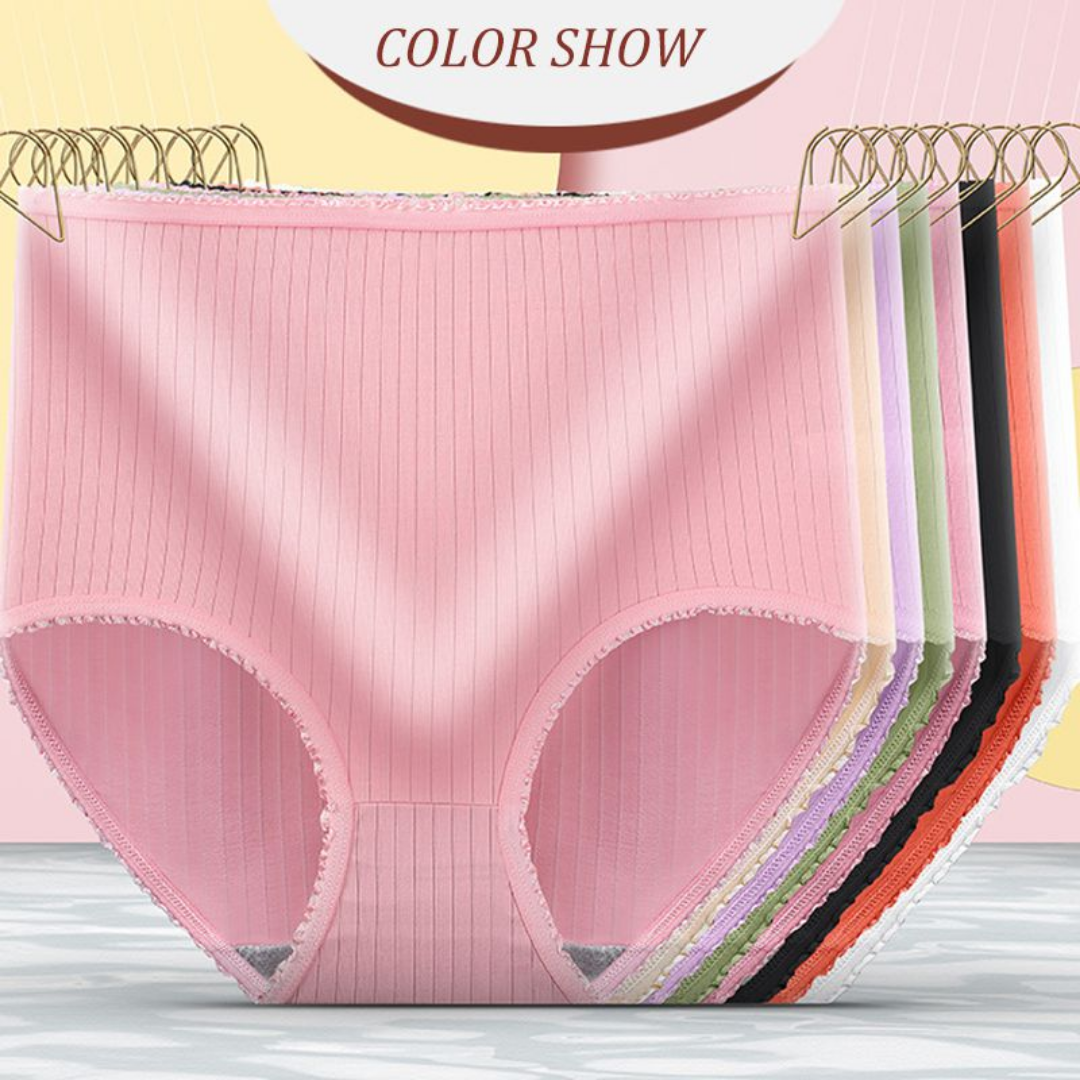 Damenunterwäsche | Leckfrei | 8er-Pack | Hohe Taille | Einfarbig | Farbe-Alle Farben-M-Luzern Mode